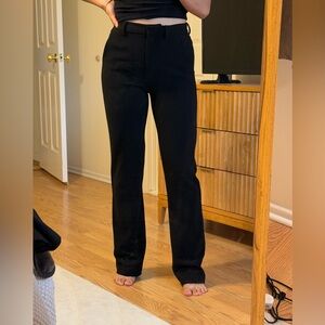 Aritzia Babaton Black Straight Leg Trousers